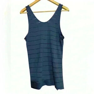 Athleta Striped Workout Navy Tank Top Women’s Size Small